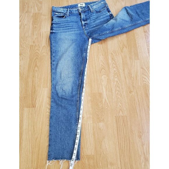PAIGE Hoxton High Waist Slim Raw-Hem Distressed Jeans size 28 - Picture 8 of 13